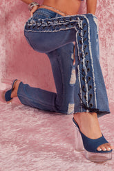 All Laced Up Mid Rise Bootcut Jeans - Medium Blue Wash Ins Street